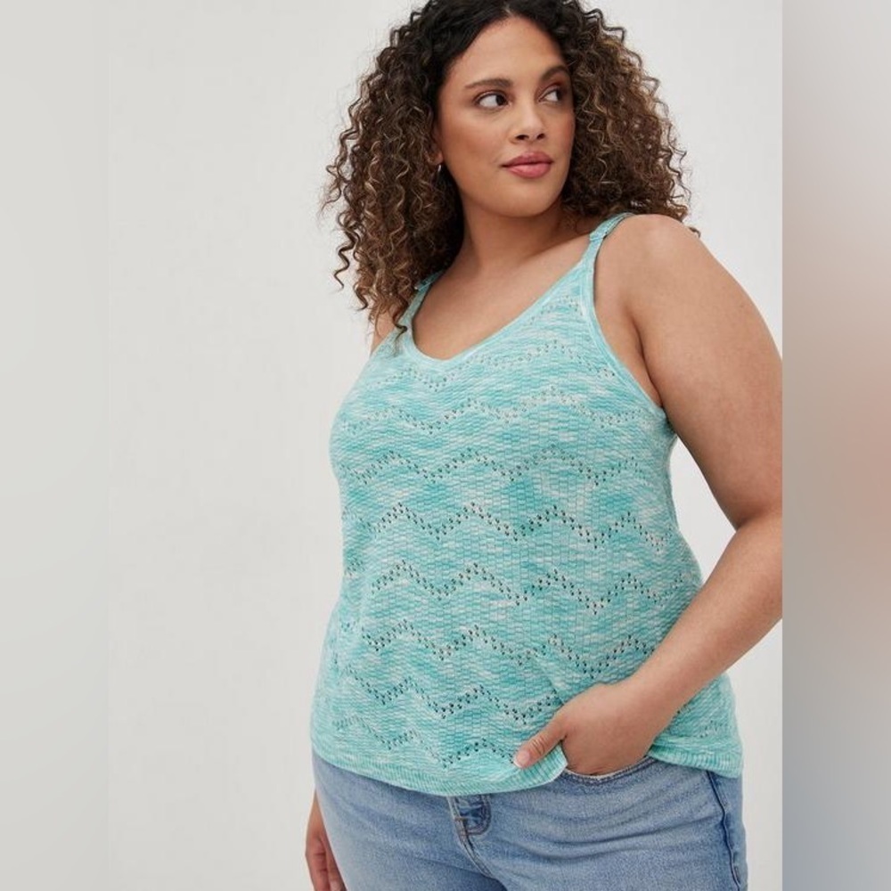 Torrid Pointelle Cami Swing Hem Sweater Women's Size 3X